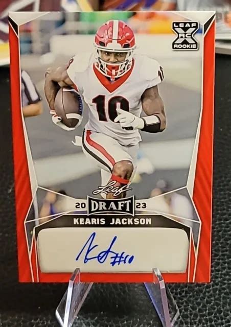 Leaf Draft Autographes Rouge Ba Kj Kearis Jackson Au Rc Eur