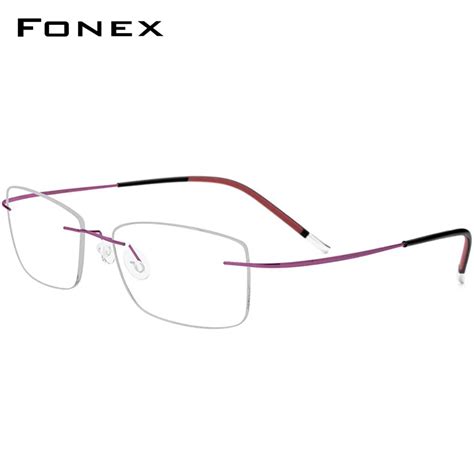 Fonex Lunettes Optiques Sans Monture En Titane Pur Pour Hommes Et