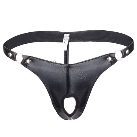 Sexy Men S Faux Leather Pouch Bikini Briefs Jock Strap Underwear G String Thongs EBay