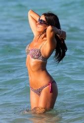 CLAUDIA ROMANI In A Leopard Bikini At The Beach In Miami HawtCelebs