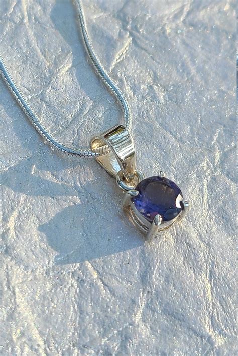 Iolite Necklace In Sterling Silver Iolite Jewelry Gemstone Etsy