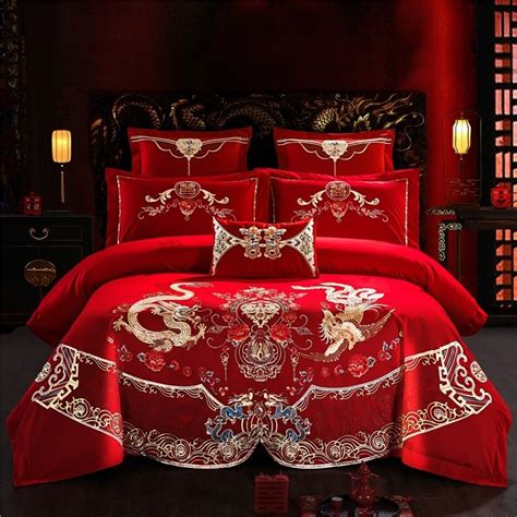 Boutique Red and Gold Beautiful Tribal Pattern Luxury Egyptian Cotton ...