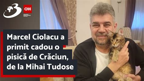 Marcel Ciolacu a primit cadou o pisică de Crăciun de la Mihai Tudose