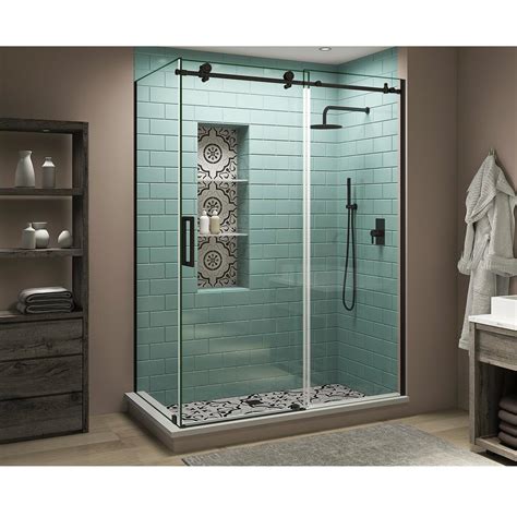 Aston 60 In 64 In X 36 In X 80 In Frameless Corner Sliding Shower