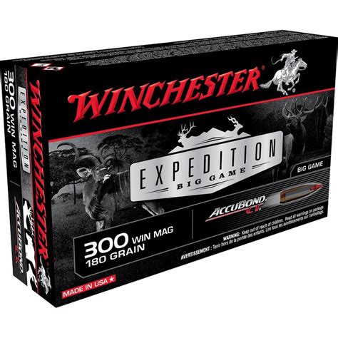 Winchester Expedition Big Game 300 Win Mag 180 Grain Accubond Ct 20 Rd