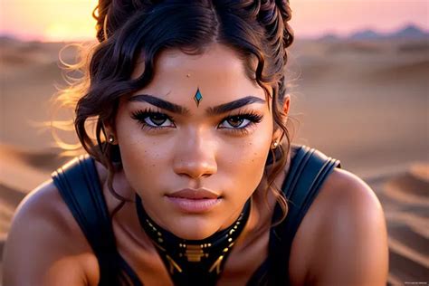 Dopamine Girl A Detailed Portrait Of Zendaya From Dune Movie