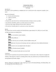 Sample Lab Report Calcium Salts In Bone Anatomy And Physiology Full