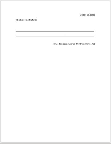 Carta Informal Ejemplos Y Formatos Word Pdf