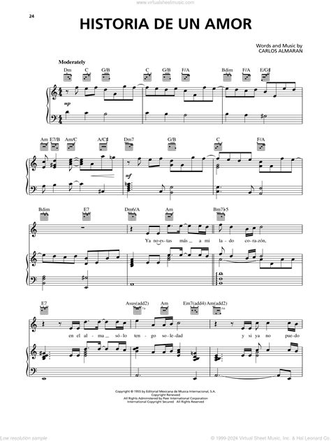 Historia De Un Amor Sheet Music For Voice Piano Or Guitar Pdf