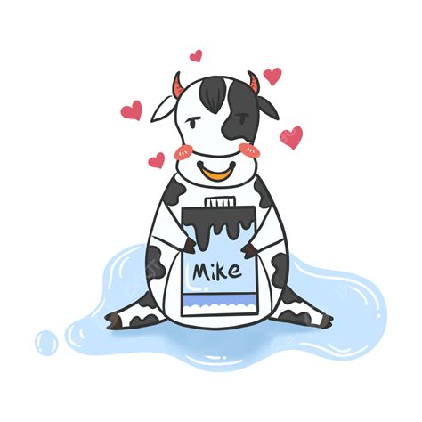 Cow Milk Png Picture Cute Cartoon Cow And Milk Material Elements