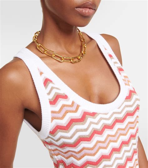 Zig Zag Cotton Blend Tank Top In Multicoloured Missoni Mytheresa