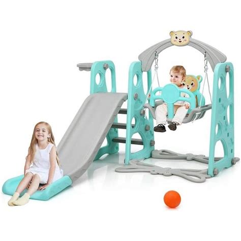 Goplus Toboggan Pour Enfants Aire De Jeux En Toboggan Avec Chelle