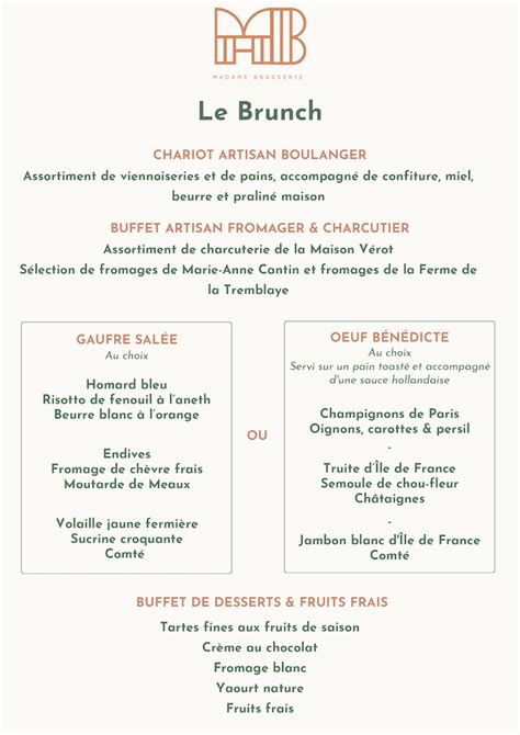 Le Brunch De Thierry Marx Madame Brasserie Tour Eiffel