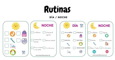 Rutinas día y noche Castellano Mamá y 1000 cosas más Rutinas