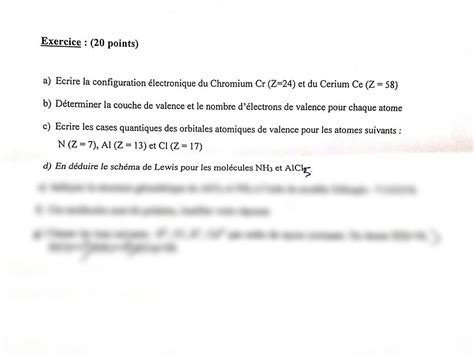 SOLUTION Examen Atomistique Et Liaison Chimique Studypool