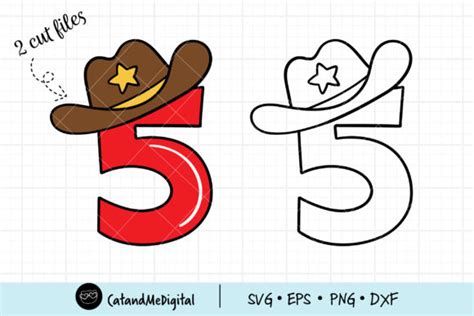 Number Five Cowboy Svg Graphic By Catandme · Creative Fabrica