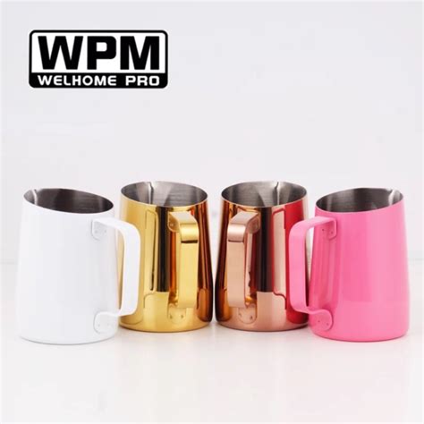 惠家 Wpm拉花鋼杯 Wpm惠家斜口鋼杯 拉花杯 奶泡杯不銹鋼杯容量450ml 圓嘴款 蝦皮購物