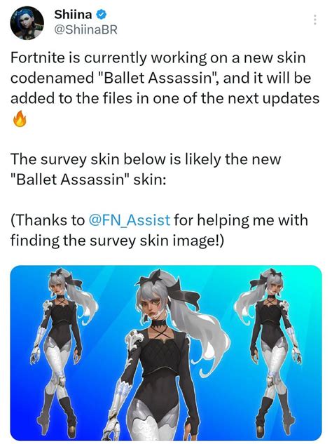 Fortnite Is Currently Working On A New Skin Codenamed Ballet Assassin