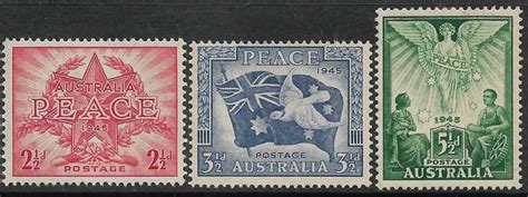 Australia Stamp Set A End Of Wwii Og Mint Lh