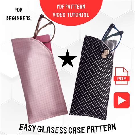 Glasses Case Pattern EASY for Beginnersvideo Tutorialfabric Glasses ...