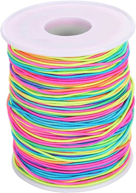 VABNEER 1mm Elastic Beading Threads Rainbow Elastic Cord Beading Thread