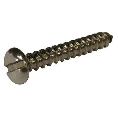 Zoro Select Sheet Metal Screw X In Plain Stainless Steel