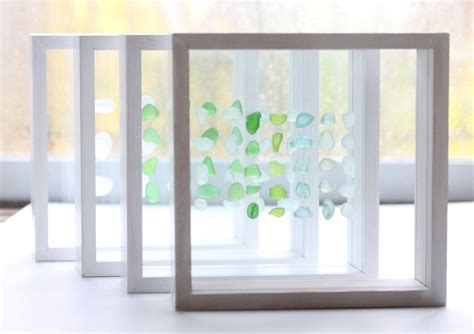 Sea Glass Shadowbox From The Beautiful Blog Rubbish Revival Sea Glass Art Decor Diy Shadow Box