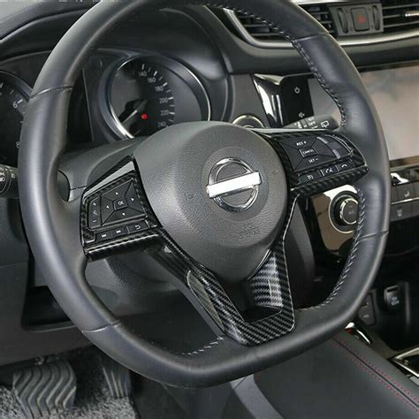 ABS Carbon Fiber Inner Steering Wheel Cover Trim 3pcs For NISSAN ROGUE