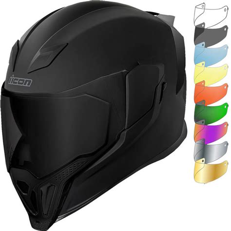 Icon Airflite Dark Motorcycle Helmet & Visor - Full Face Helmets - Ghostbikes.com