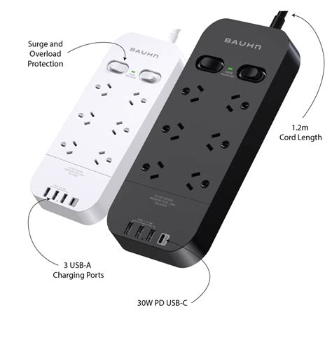 Way Surge Power Board With W Usb C Pd Bauhn