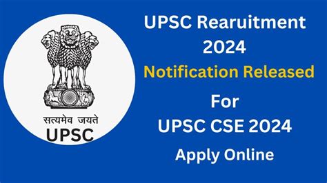 Upsc Cse 2024 Notification Released Check Details And Apply Online