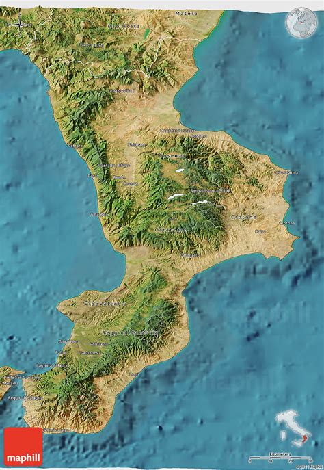 Satellite D Map Of Calabria