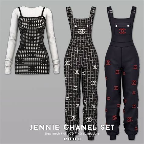 Jennie Chanel Set Euno Sims In 2024 Sims 4 Mods Clothes Chanel Set