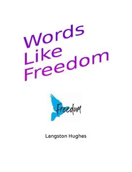 Words Like Freedom By Langston Hughes By Lashanda Moss Hill Tpt