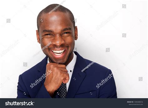 Close Portrait Handsome African American Businessman Stock Photo