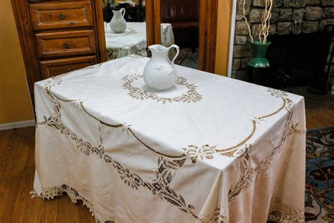 Lace Tablecloth Large Ecru Battenburg Lace Tablecloth Tape