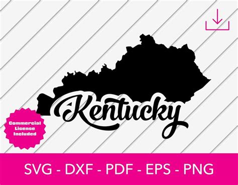 Kentucky Svg Kentucky State Map Svg Clipart Cut File Download Svg