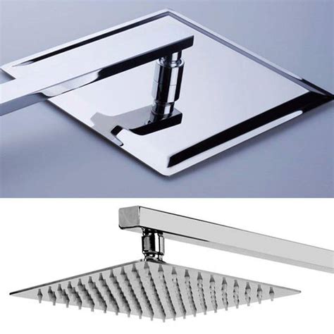 Chuveiro Inox Quadrado Ducha Slim Braco Suporte Cm Cromada Banheiro