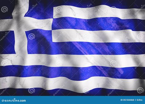 El Agitar De La Bandera De Grecia Stock De Ilustración Ilustración De Tres Griego 85184468