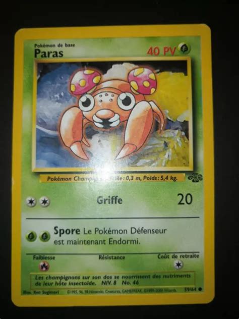 Carte Pok Mon Paras Tr S Bon Etat Wizards Jungle Eur