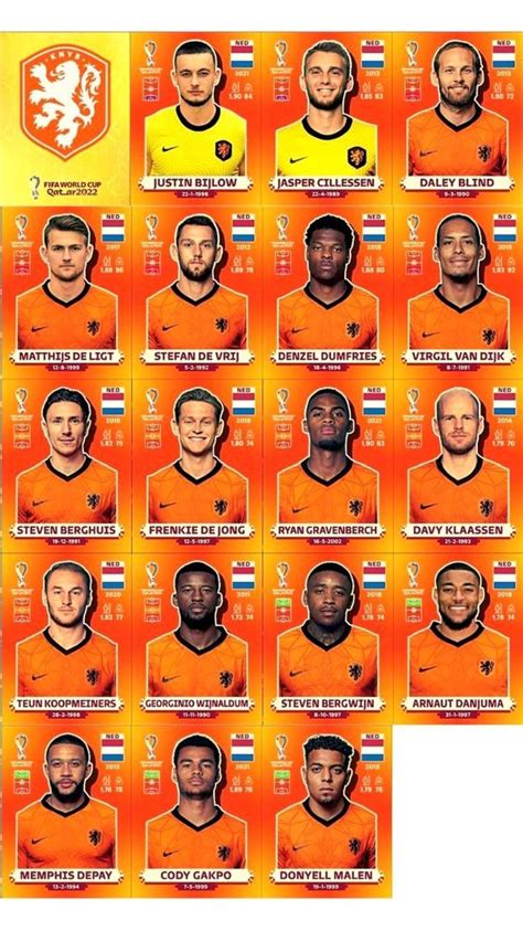 HOLANDA COPA DO MUNDO CATAR 2022 Copa Do Mundo Figurinhas Da Copa