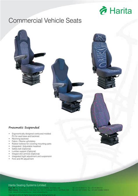 Pdf Commercial Vehicle Seats Bus Passenger Seats Seatingdriver