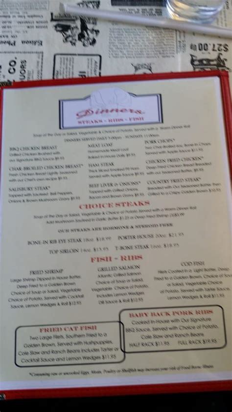 Menu At The Horseshoe Cafe Benson 154 E 4th St