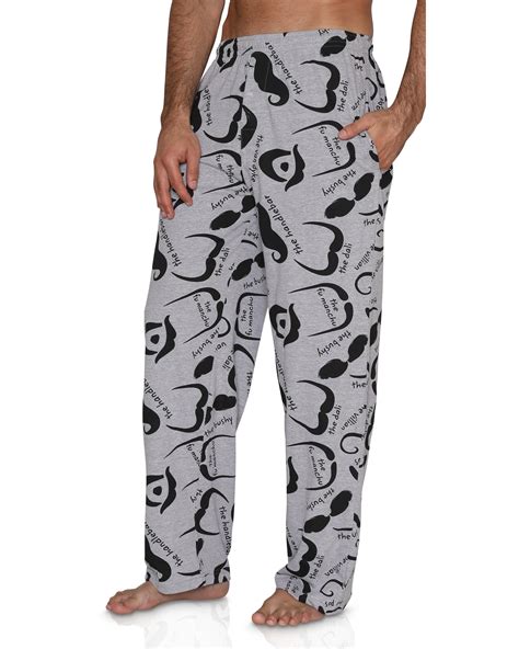 Mens Fun Pants Lounge Pajama Pants Boxers Adult Sleepwear Staches