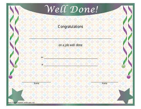 Job Well Done Certificate Template - Varicolored Download Printable PDF ...