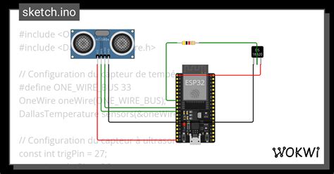 Niveau D Eau Et Capteur De Temp Rature De L Eau Projet Wokwi Esp