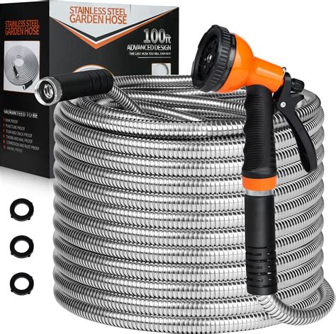 Aokia Metal Garden Hose 100 Ft Stainless Steel Water Hose