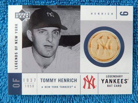 Tommy Heinrich 2001 Upper Deck Legends Of New York Game Used Bat Card