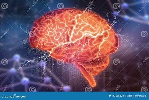 Electrical Activity Of The Human Brain Stock Illustration