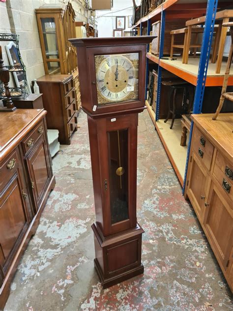 A Vintage Metamec Mahogany Cased Westminster Chime Grandmother Clock